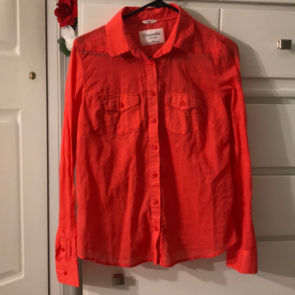 Coral Children’s Button-up Long-sleeve Top